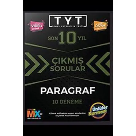 Ünlüler Karması TYT Paragraf Çıkmış Sorular Tıpkı Basım 10 Deneme