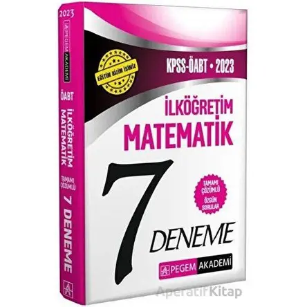 Pegem 2023 ÖABT İlköğretim Matematik 7 Deneme Çözümlü Pegem Akademi Yayınları
