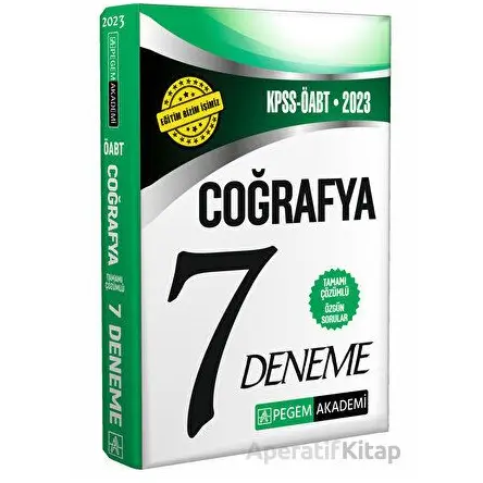 2023 KPSS ÖABT Coğrafya Öğretmenliği 7 Deneme - Kolektif - Pegem Akademi Yayıncılık