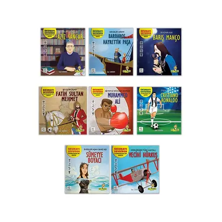 Yükselen Zeka Çocuklara Okumayı Sevdiren Kahramanlar Seti (8 Kitap) - Aktivite Eğitici Kitap