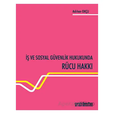 İş ve Sosyal Güvenlik Hukukunda Rücu Hakkı - Aslıhan Okçu - On İki Levha Yayınları