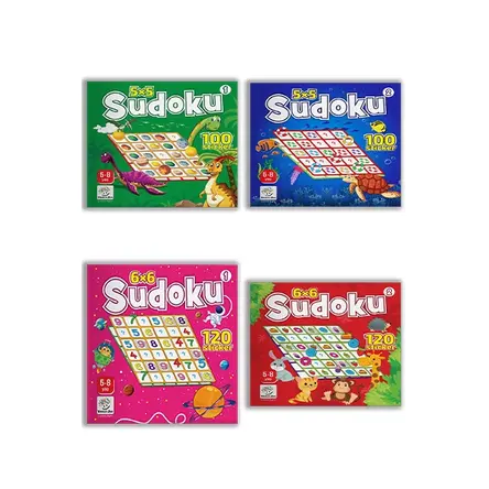 Yükselen Zeka 5-8 Yaş Stickerlı Sudoku (4 Kitap Set)