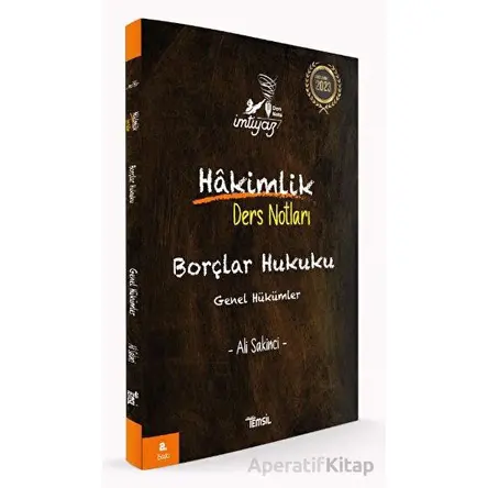 İmtiyaz Borçlar Hukuku Genel Hükümler Hakimlik Ders Notları - Ali Sakinci - Temsil Kitap