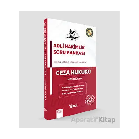 İmtiyaz Adli Hakimlik Soru Bankası Ceza Hukuku - Metin Kaya - Temsil Kitap