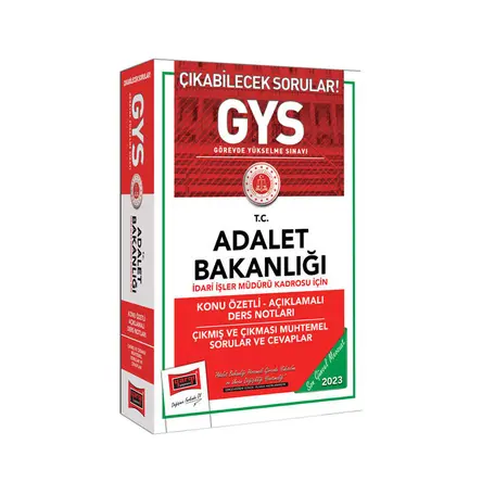 Yargı 2023 Adalet Bakanlığı GYS İdari İşler Müdürü Kadrosu İçin Ders Notları Çıkmış Sorular