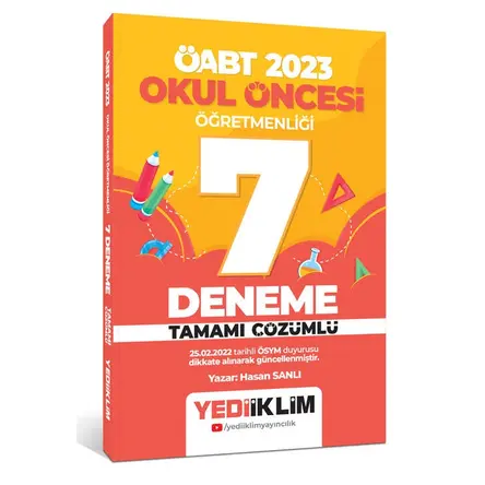 Yediiklim 2023 ÖABT Okul Öncesi Öğretmenliği Tamamı Çözümlü 7 Deneme