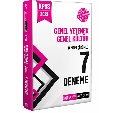 Pegem 2023 KPSS Genel Yetenek Genel Kültür 7 Deneme Çözümlü Pegem Akademi Yayınları