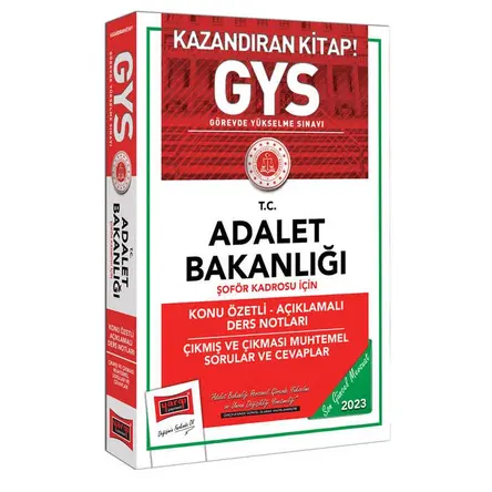 Yargı 2023 Adalet Bakanlığı Şöför Kadrosu İçin Konu Özetli Ders Notları Sorular ve Cevaplar