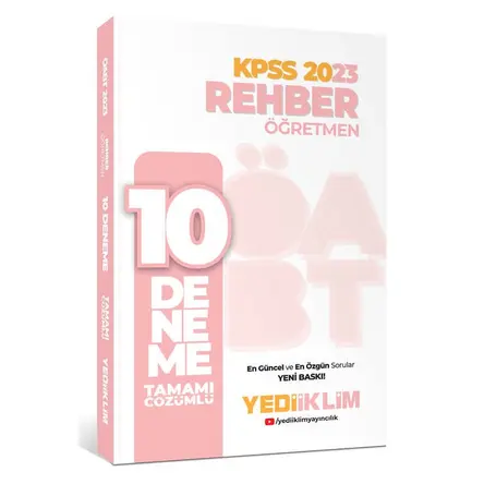 Yediiklim 2023 ÖABT Rehber Öğretmen Tamamı Çözümlü 10 Deneme