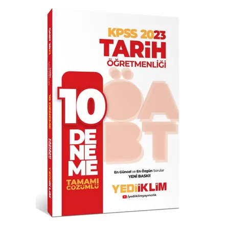 Yediiklim 2023 ÖABT Tarih Öğretmenliği Tamamı Çözümlü 10 Deneme