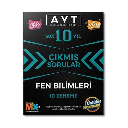 Ünlüler Karması TYT Fen Bilimleri Çıkmış Sorular Tıpkı Basım 10 Deneme