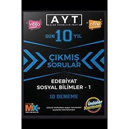 Ünlüler Karması AYT Edebiyat Sosyal Bilimler-1 Son 10 Yıl Çıkmış Sorular 10 Deneme