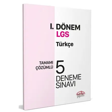 Editör LGS I. Dönem Türkçe Çözümlü 5 Deneme Sınavı