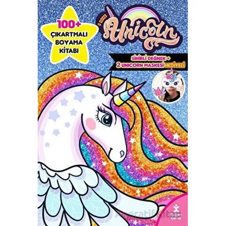 I Love Unicorn 100+ Çıkartma Hediyeli Boyama Kitabı - Kolektif - Doğan Çocuk