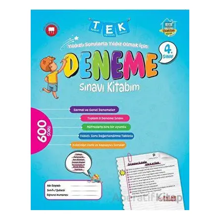 4. Sınıf Tek Deneme Sınavı Kitabım Palme Yayıncılık - Kolektif - Palme Yayıncılık