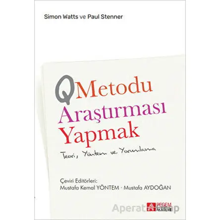 Q Metodu Araştırması Yapmak - Paul Stenner - Pegem Akademi Yayıncılık