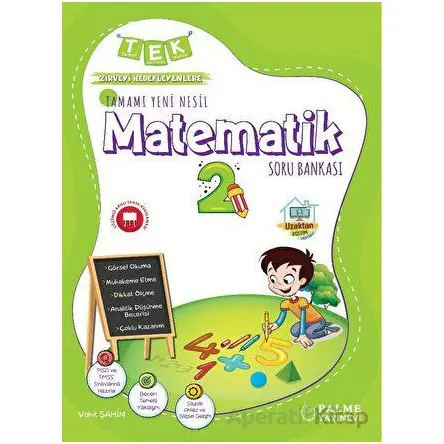Tek 2.Sınıf Tamamı Yeni Nesil Matematik Soru Bankası - Vahit Şahin - Palme Yayıncılık