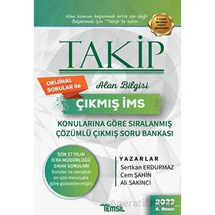 Takip Çıkmış İcra Müdürlüğü Sınavı Konularına Göre Sıralanmış Çözümlü Çıkmış Soru Bankası