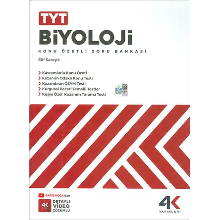 TYT Biyoloji Konu Özetli Soru Bankası 4K Yayınları