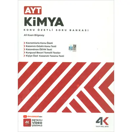 AYT Kimya Konu Özetli Soru Bankası 4K Yayınları