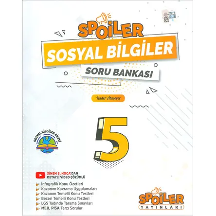 5.Sınıf Sosyal Bilgiler Spoiler Soru Bankası Spoiler Yayınları