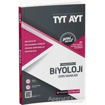 2022 TYT-AYT Tamamı Çözümlü Biyoloji Soru Bankası - Kolektif - Pegem Akademi Yayıncılık