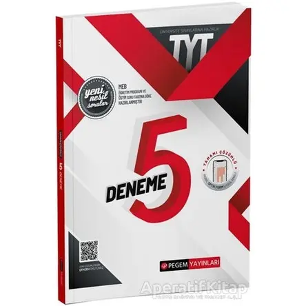 TYT Tamamı Çözümlü 5 Deneme Sınavı - Kolektif - Pegem Akademi Yayıncılık