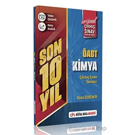 ÖABT Kimya Son 11 Yıl Orijinal Çıkmış Sınav Soruları Video Çözümlü-Konu Analizli