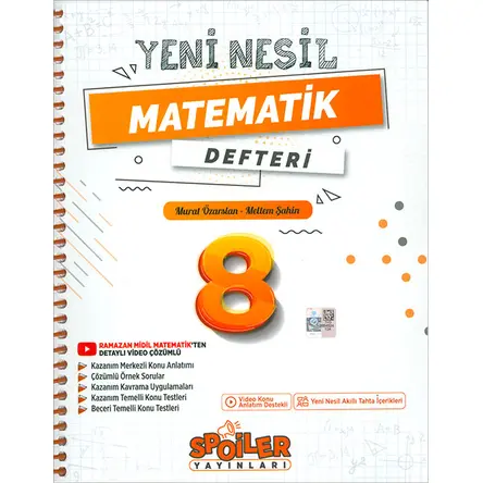8.Sınıf Matematik Yeni Nesil Defteri Spoiler Yayınları