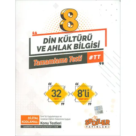 8.Sınıf LGS Din Kültürü Tamamlama Testi Spoiler Yayınları