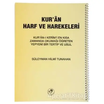 Kur’an Harf ve Harekeleri (Spiralli Küçük) - Süleyman Hilmi Tunahan - Fazilet Neşriyat