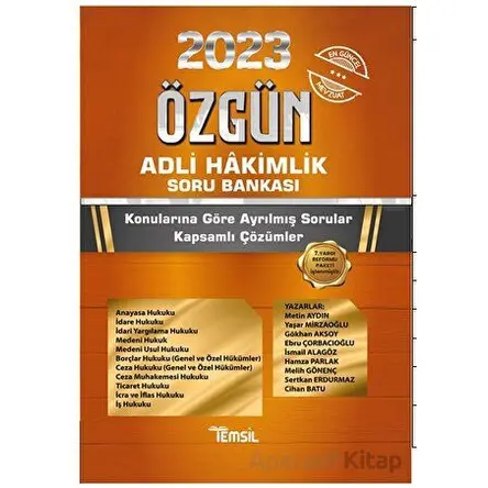 Özgün Adli Hakimlik Soru Bankası - Kolektif - Temsil Kitap