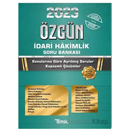 Özgün İdari Hakimlik Soru Bankası - Kolektif - Temsil Kitap