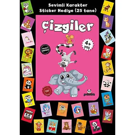 Stickerlı 4+ Yaş Çizgiler - Pedagog Afife Çoruk - Beyaz Panda Yayınları