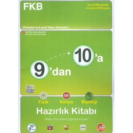 Tonguç 9dan 10a Fizik Kimya Biyoloji Hazırlık Kitabı