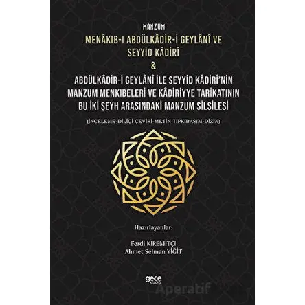 Manzum Menakıb-ı Abdülkâdir-i Geylani ve Seyyid Kadiri & Abdülkâdir-i Geylani ile Seyyid Kadirinin M