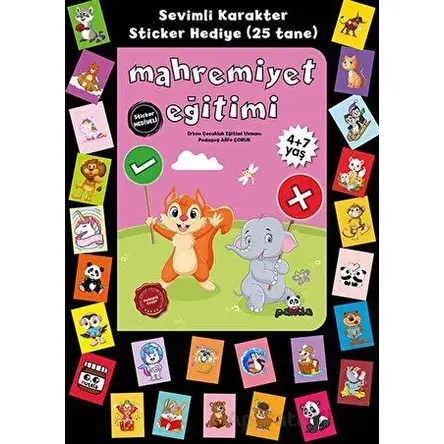 Stickerlı 4+7 Yaş Mahremiyet Eğitimi - Pedagog Afife Çoruk - Beyaz Panda Yayınları