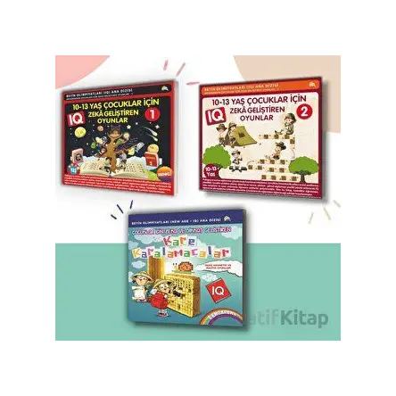9-10-11-12-13 Yaş ve Üstü Çocuklar Için IQ Zeka - Dikkat Geliştiren Akıl Oyunları (3 Kitap)