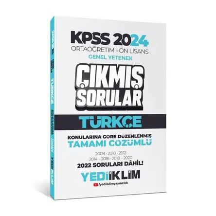 Yediiklim KPSS 2024 Ortaöğretim-Önlisans Türkçe Konularına Göre Çıkmış Sorular