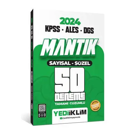 Yediiklim 2025 KPSS - ALES - DGS Mantık Sayısal Sözel Tamamı Çözümlü 50 Deneme