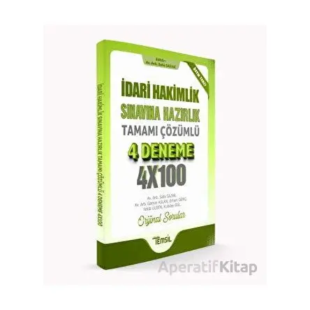 İdari Hakimlik Sınavına Hazırlık Tamamı Çözümlü 4 Deneme - Safa Sazak - Temsil Kitap