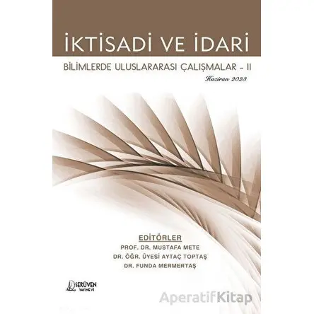 İktisadi ve İdari Bilimlerde Uluslararası Çalışmalar-2 - Haziran 2023