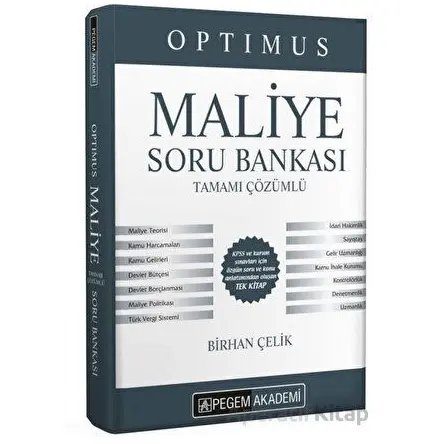 KPSS A Grubu Optimus Maliye Tamamı Çözümlü Soru Bankası - Kolektif - Pegem Akademi Yayıncılık