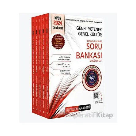 2024 KPSS Genel Yetenek Genel Kültür Önlisans Tamamı Çözümlü Soru Bankası Modüler Set