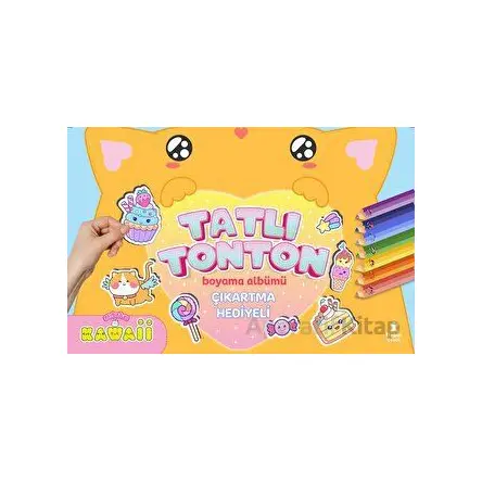 Kawaii Tatlı Tonton Çıkartma Hediyeli Boyama Albümü - Kolektif - Doğan Çocuk