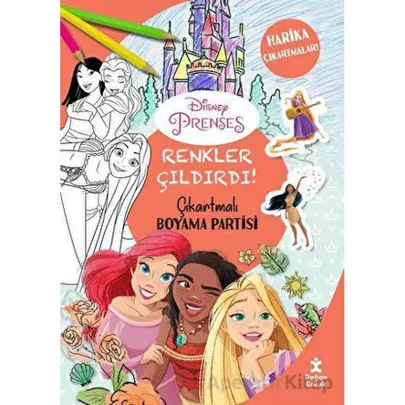 Renkler Çıldırdı- Disney Prenses Çıkartmalı Boyama Partisi - Kolektif - Doğan Çocuk