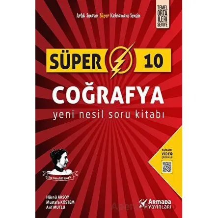 Süper 10 Coğrafya Yeni Nesil Soru Kitabı - Mustafa Köstem - Armada Yayınları