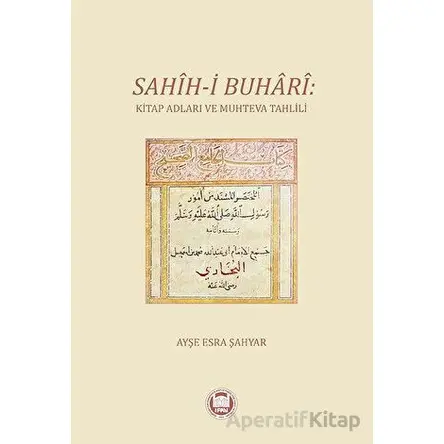 Sahih-i Buhari: Kitap Adları ve Muhteva Tahlili