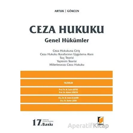 Ceza Hukuku Genel Hükümler - Ahmet Gökcen - Adalet Yayınevi