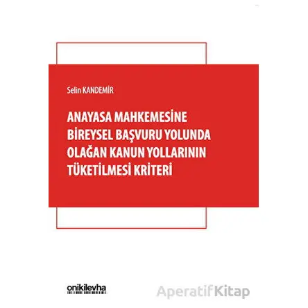 Anayasa Mahkemesine Bireysel Başvuru Yolunda Olağan Kanun Yollarının Tüketilmesi Kriteri